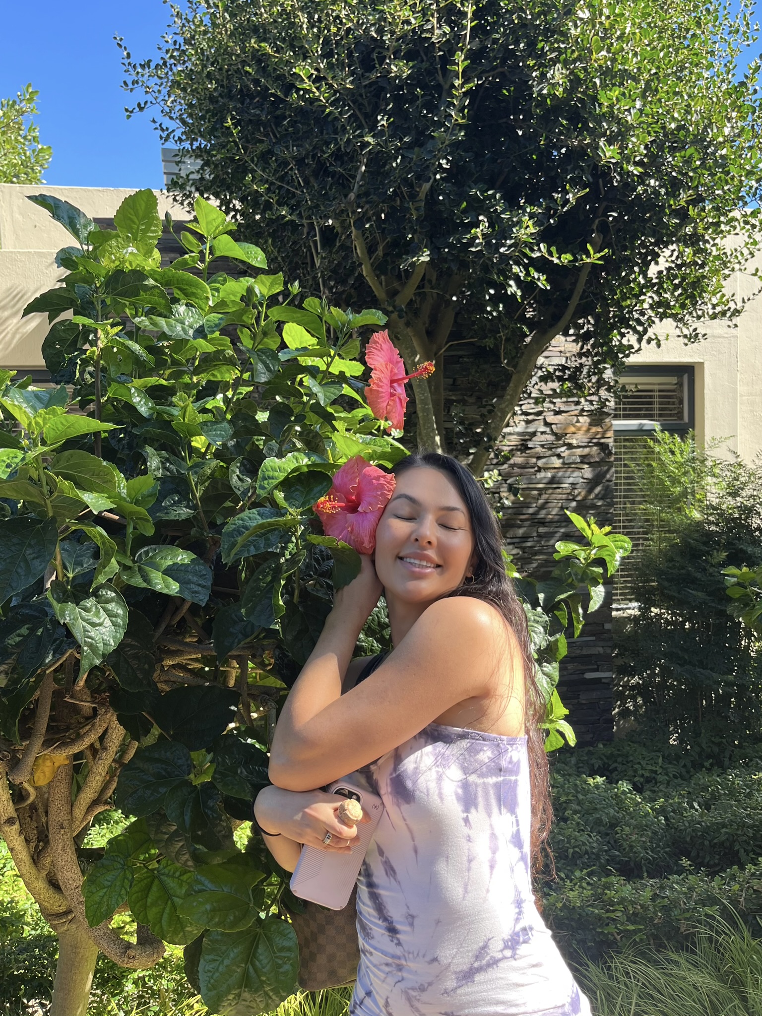 Lalla in her garden in Stellenbosch